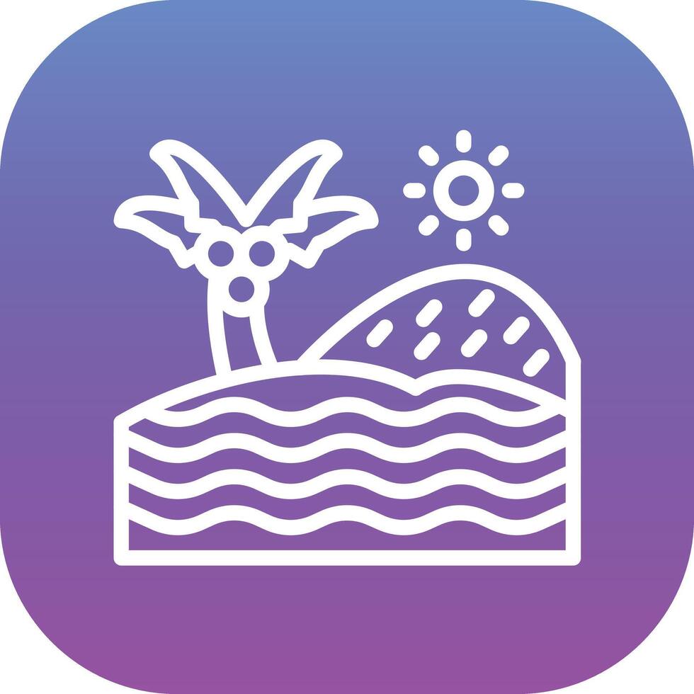 Beach Landscape Vector Icon