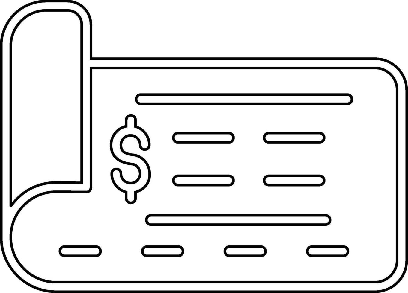 Bank Check Vector Icon
