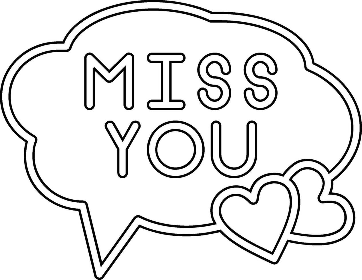 Miss You Vector Icon