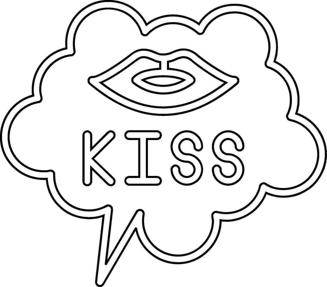 icono de vector de beso