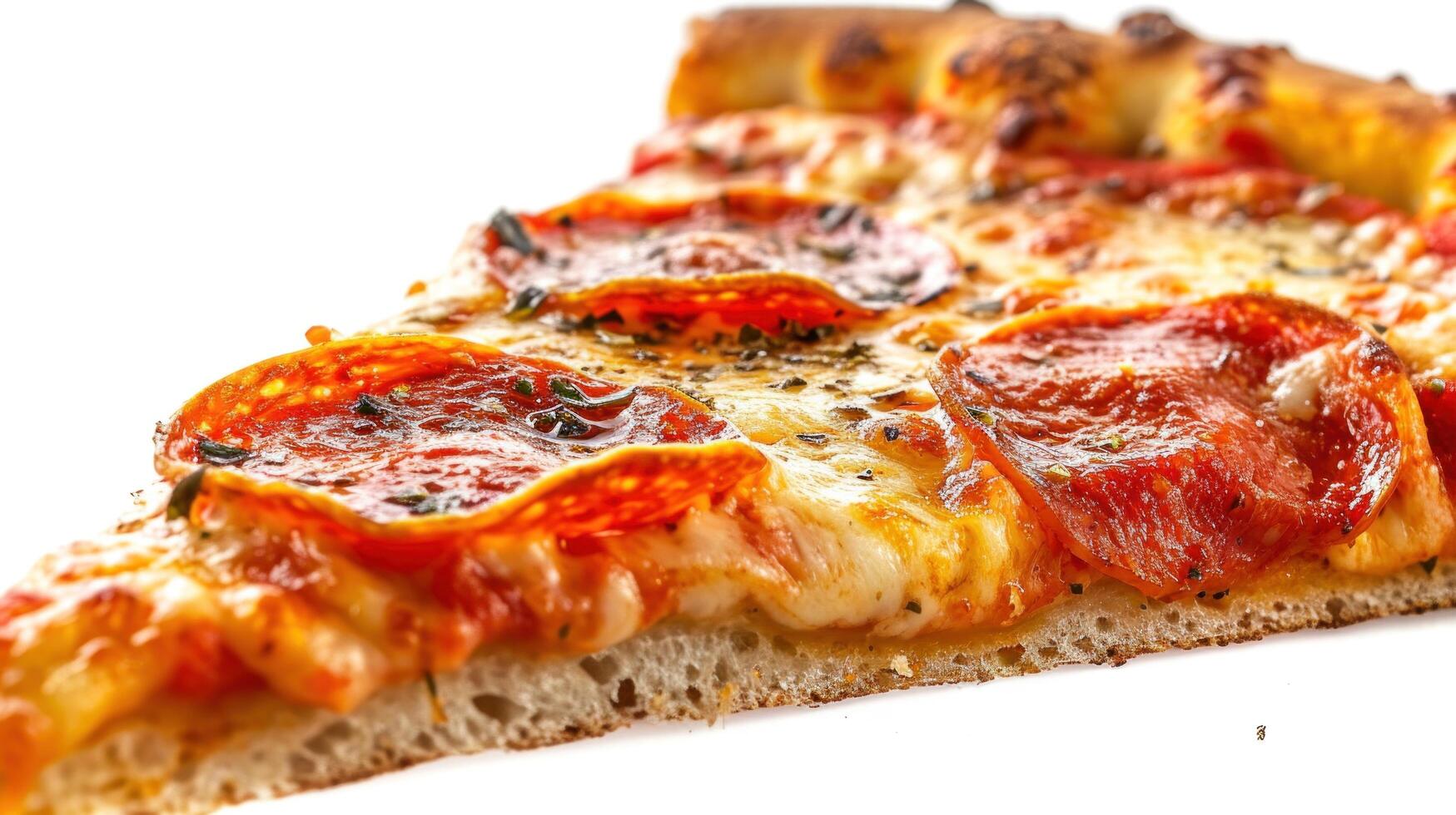 AI generated a pizza slice, isolated on a white photo