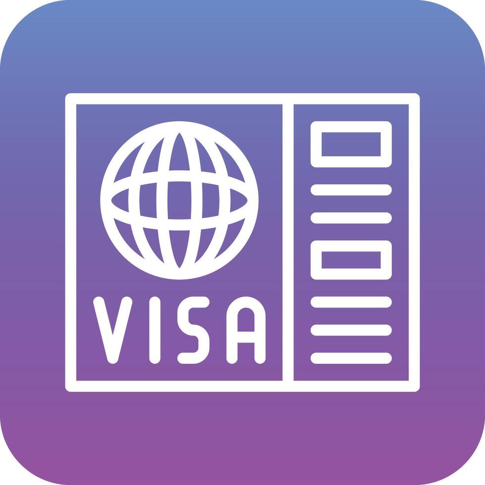 icono de vector de visa