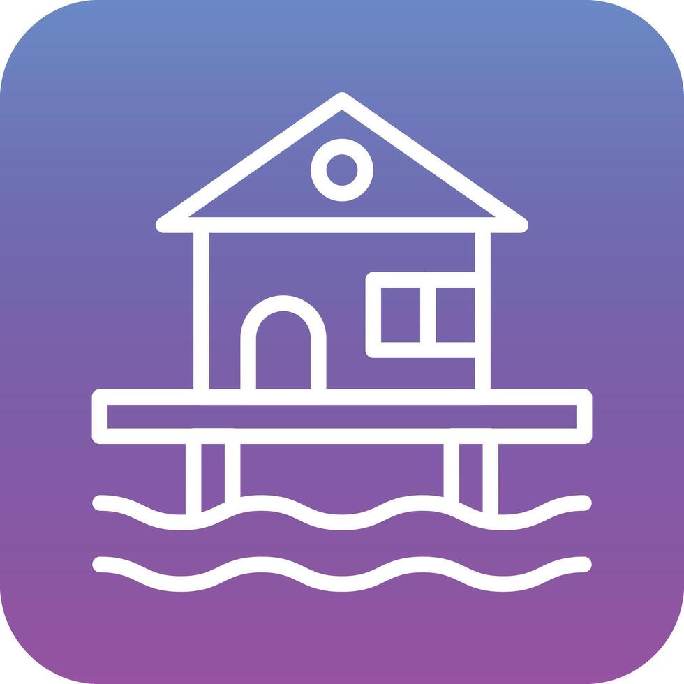 Beach House Vector Icon