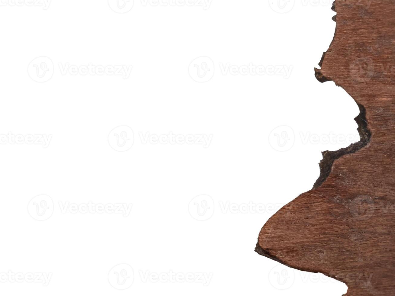 cracked wood grain on table white background photo