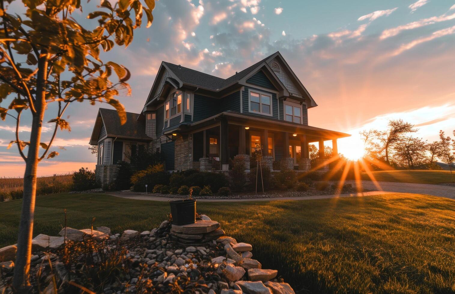 AI generated home exterior in springfield photo