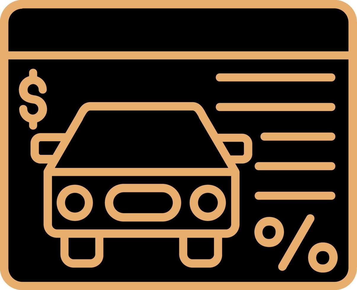 icono de vector de préstamo de coche