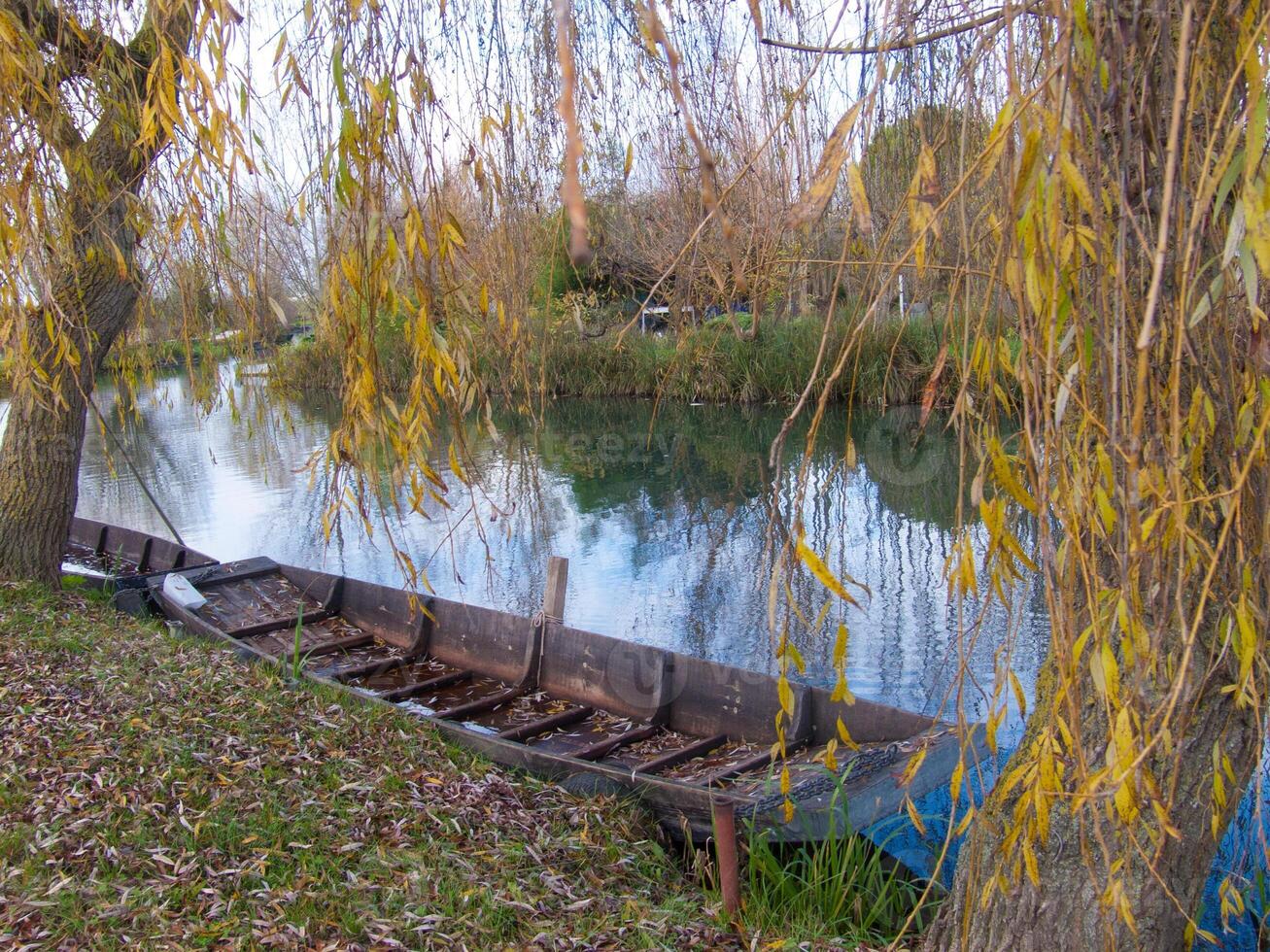 a row boat on the water photo