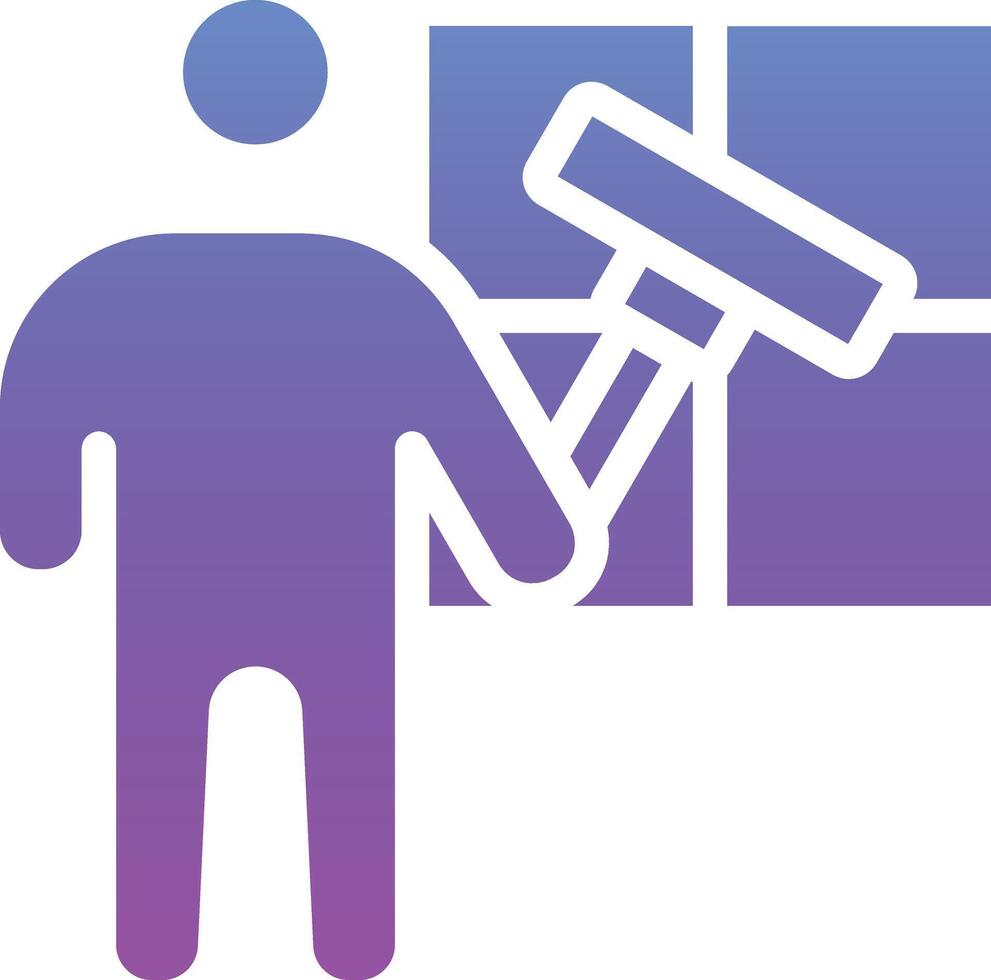 Man Cleaning Window Vector Icon