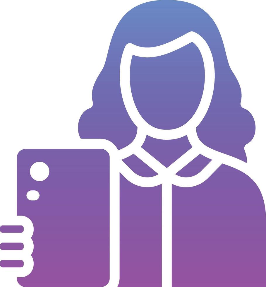 Woman Taking Selfie Vector Icon