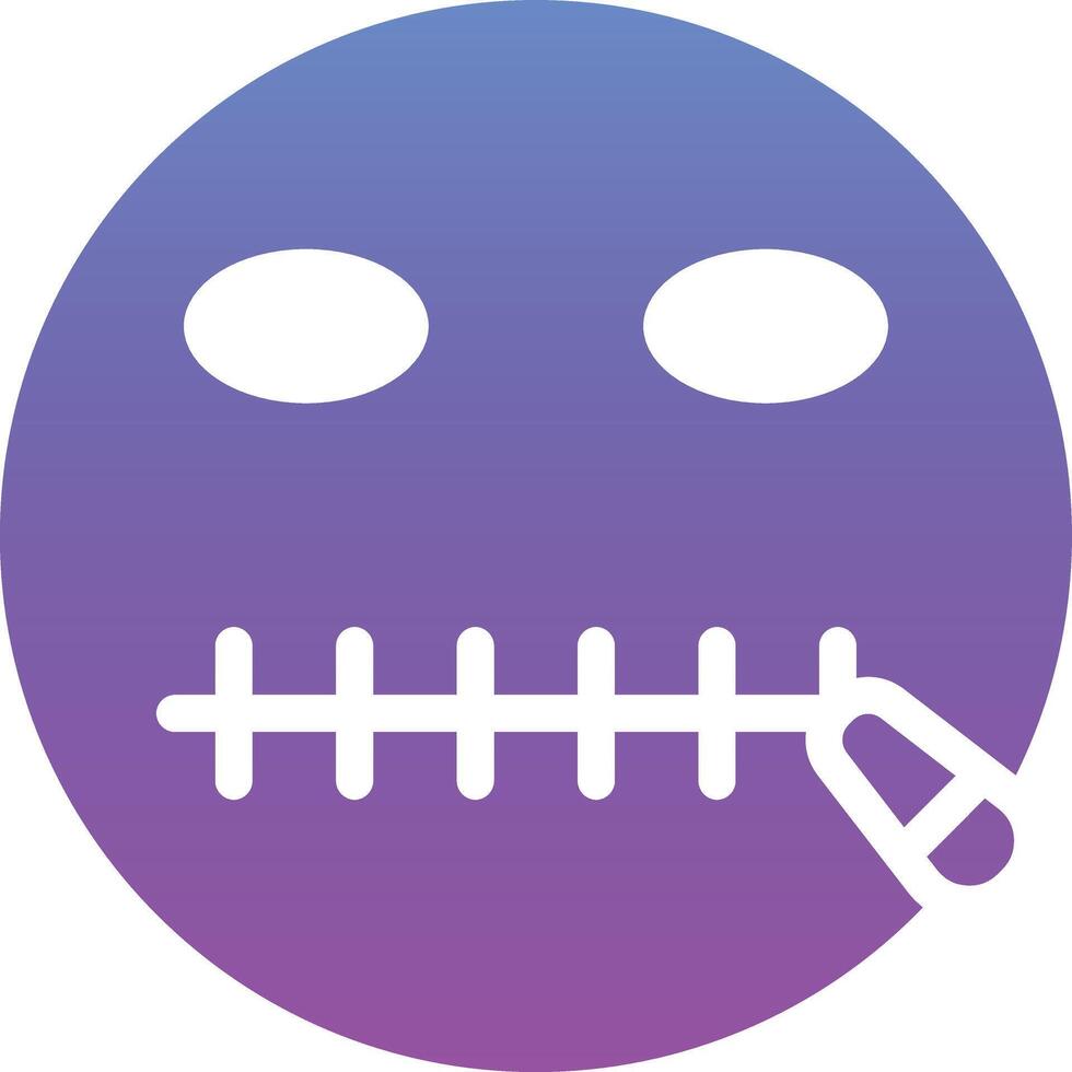 Zipper Mouth Face Vector Icon