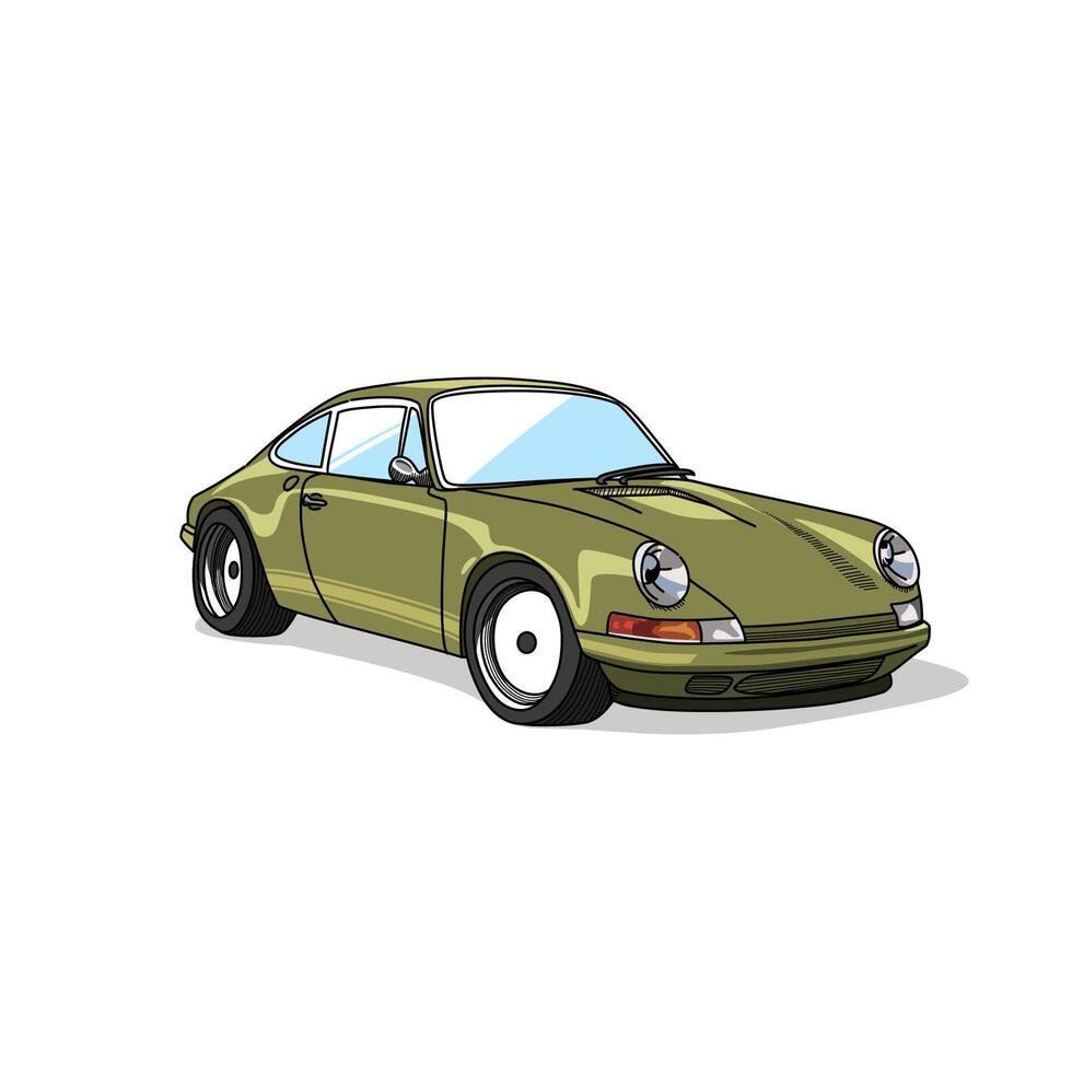 green car on white background vector