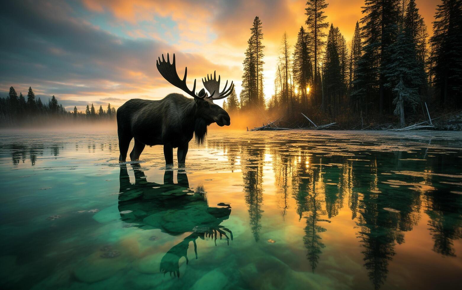 Celestial Canoe Adventure Northern Lights over a Canadian Boreal Lake photo