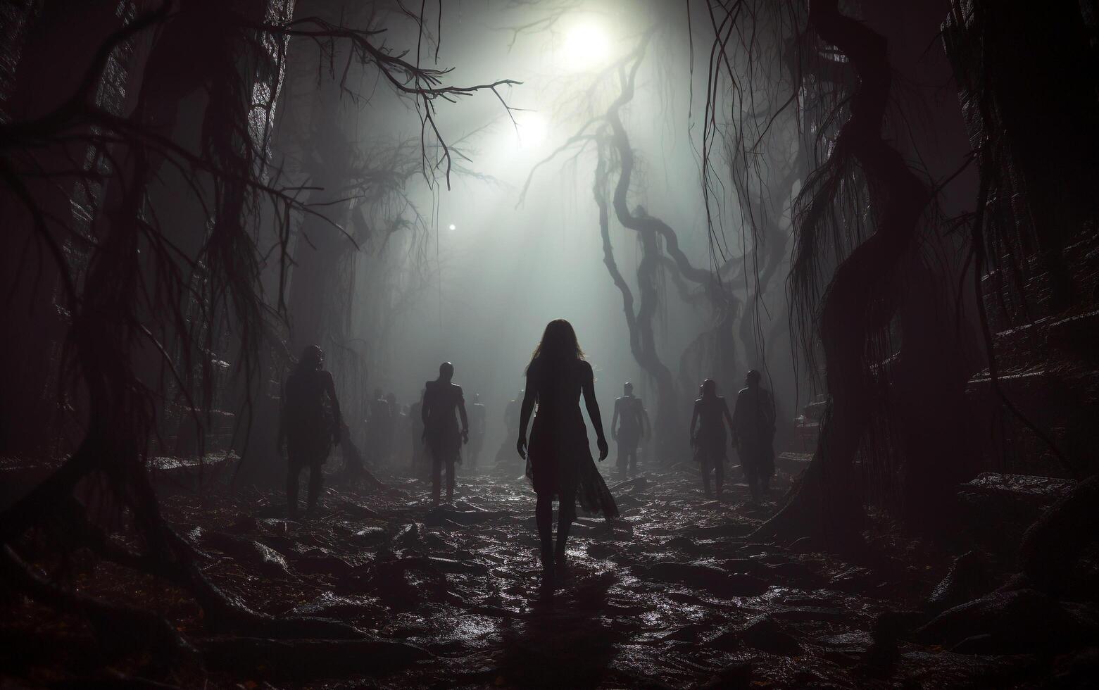 etéreo enigma paranormal investigación en un obsesionado bosque foto