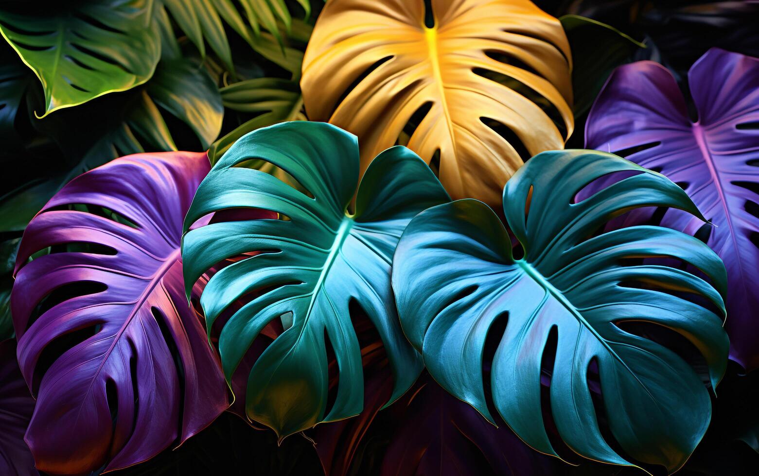 Vibrant Tropical Foliage Abstract Natural Leaves Background photo