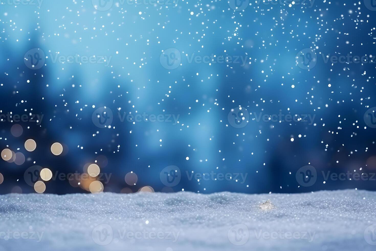 AI generated abstract bright snowy winter background with bokeh, neural network generated image photo