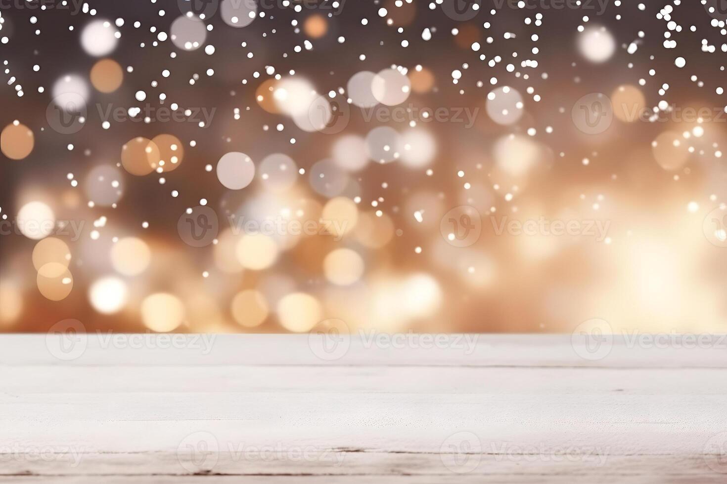 AI generated abstract bright snowy winter background with bokeh, neural network generated image photo