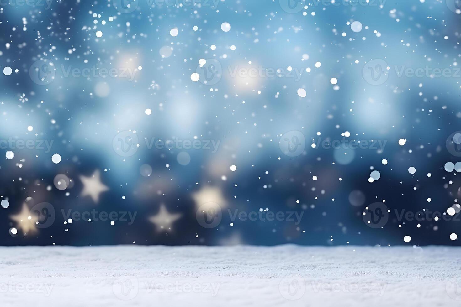 AI generated abstract bright snowy winter background with bokeh, neural network generated image photo