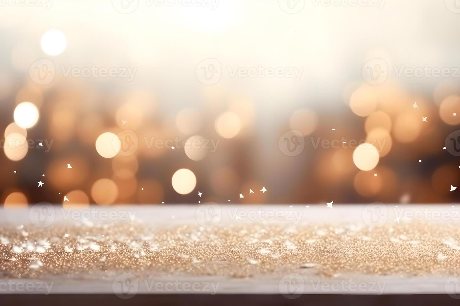 AI generated abstract bright snowy winter background with bokeh, neural network generated image photo