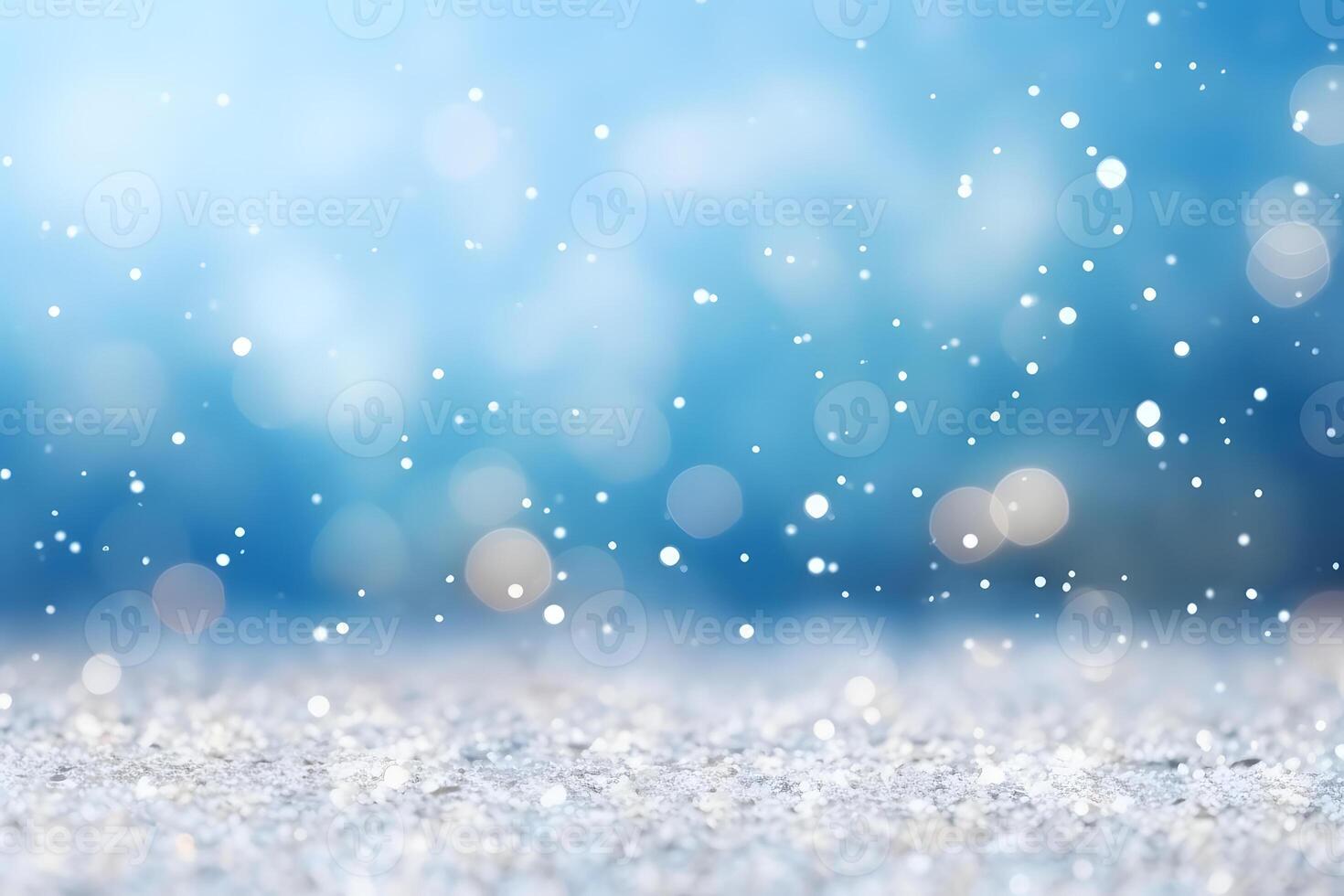 AI generated abstract bright snowy winter background with bokeh, neural network generated image photo