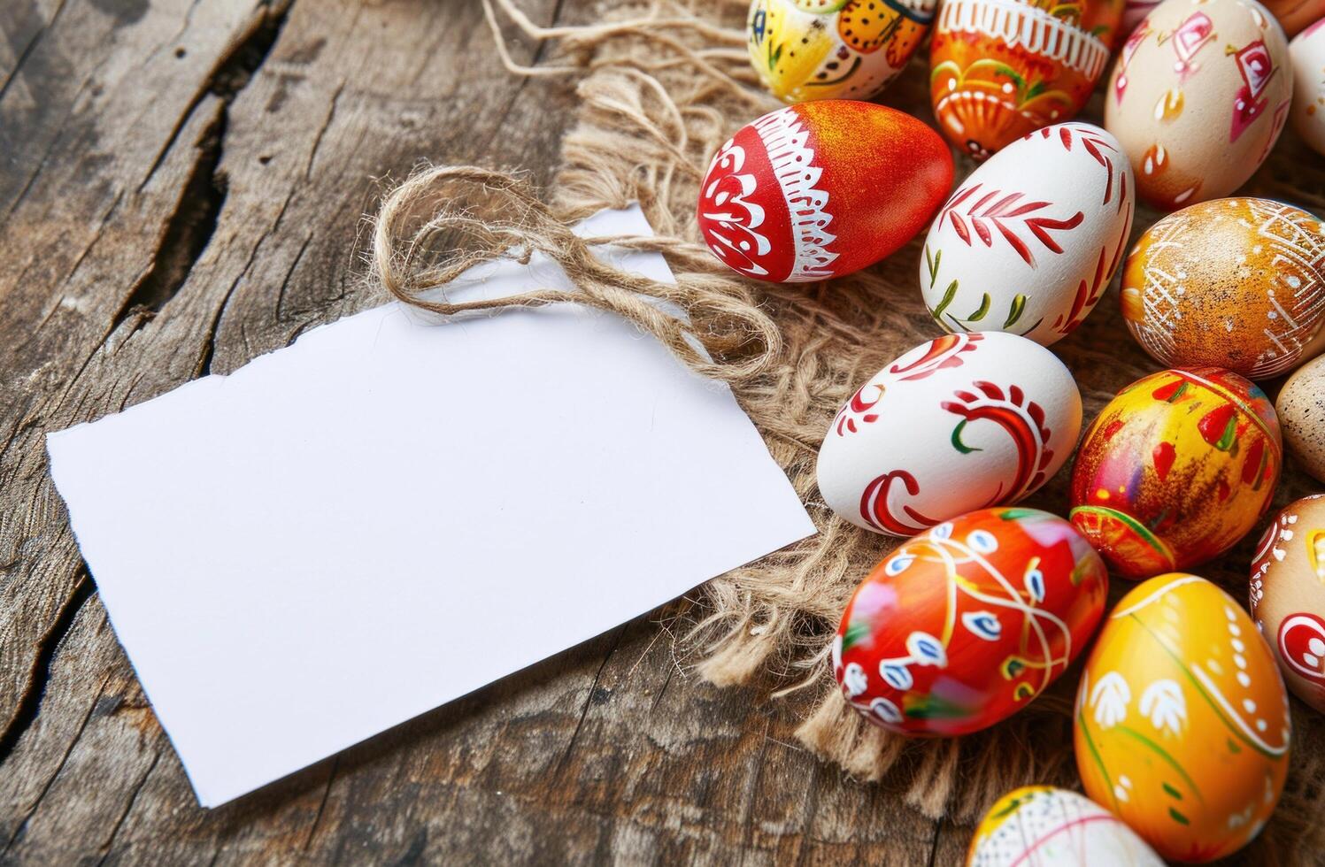 AI generated more easter eggs with a white blank paper photo