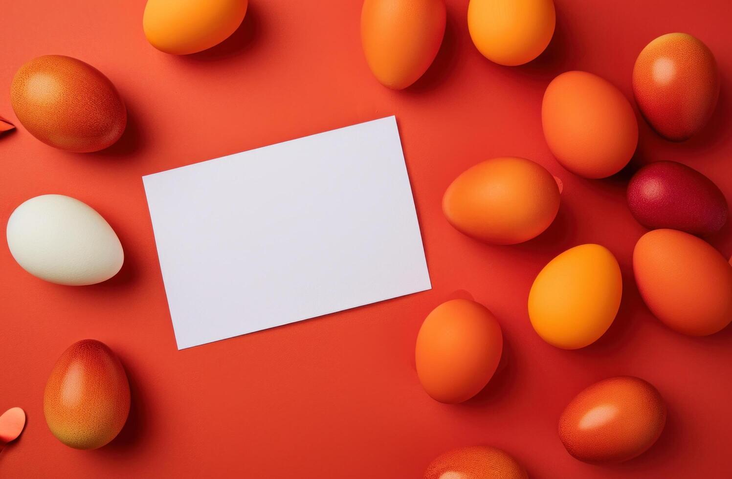 AI generated more easter eggs with a white blank paper photo