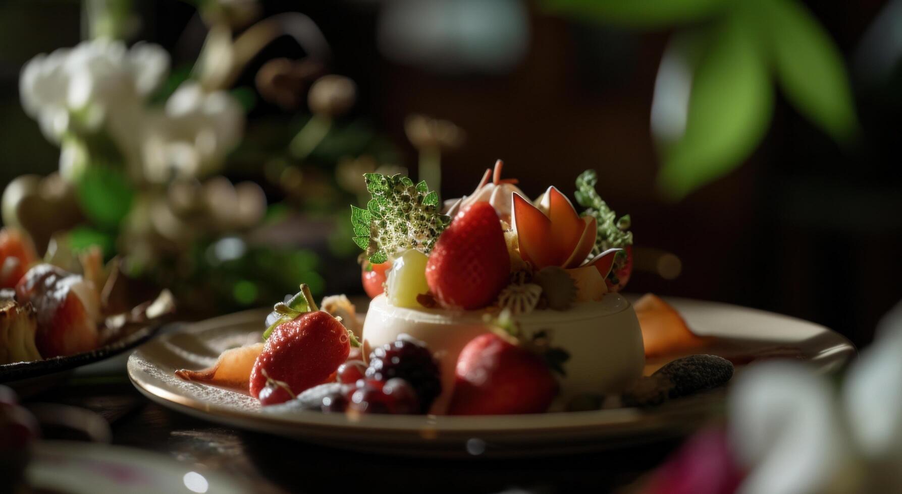 AI generated inkblots for food design, bakery, desserts, and pastry photo