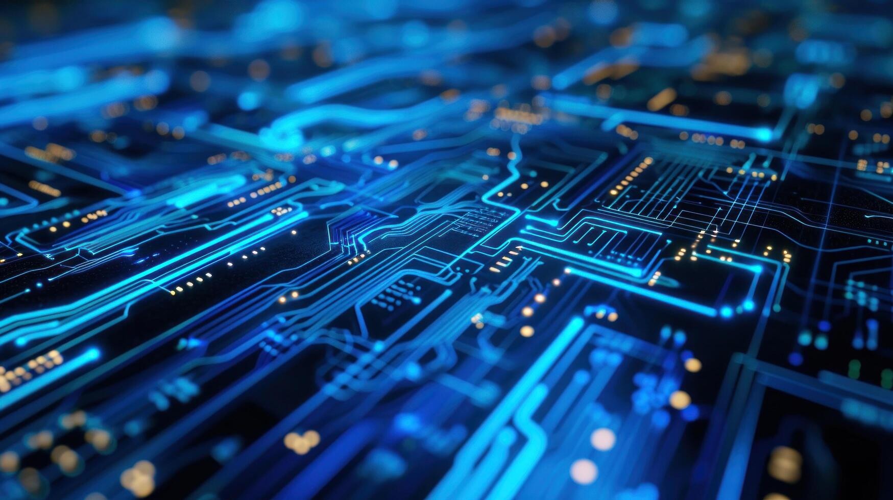 AI generated an electronic circuit with blue light on it 37322145 Stock ... Circuit Diagram