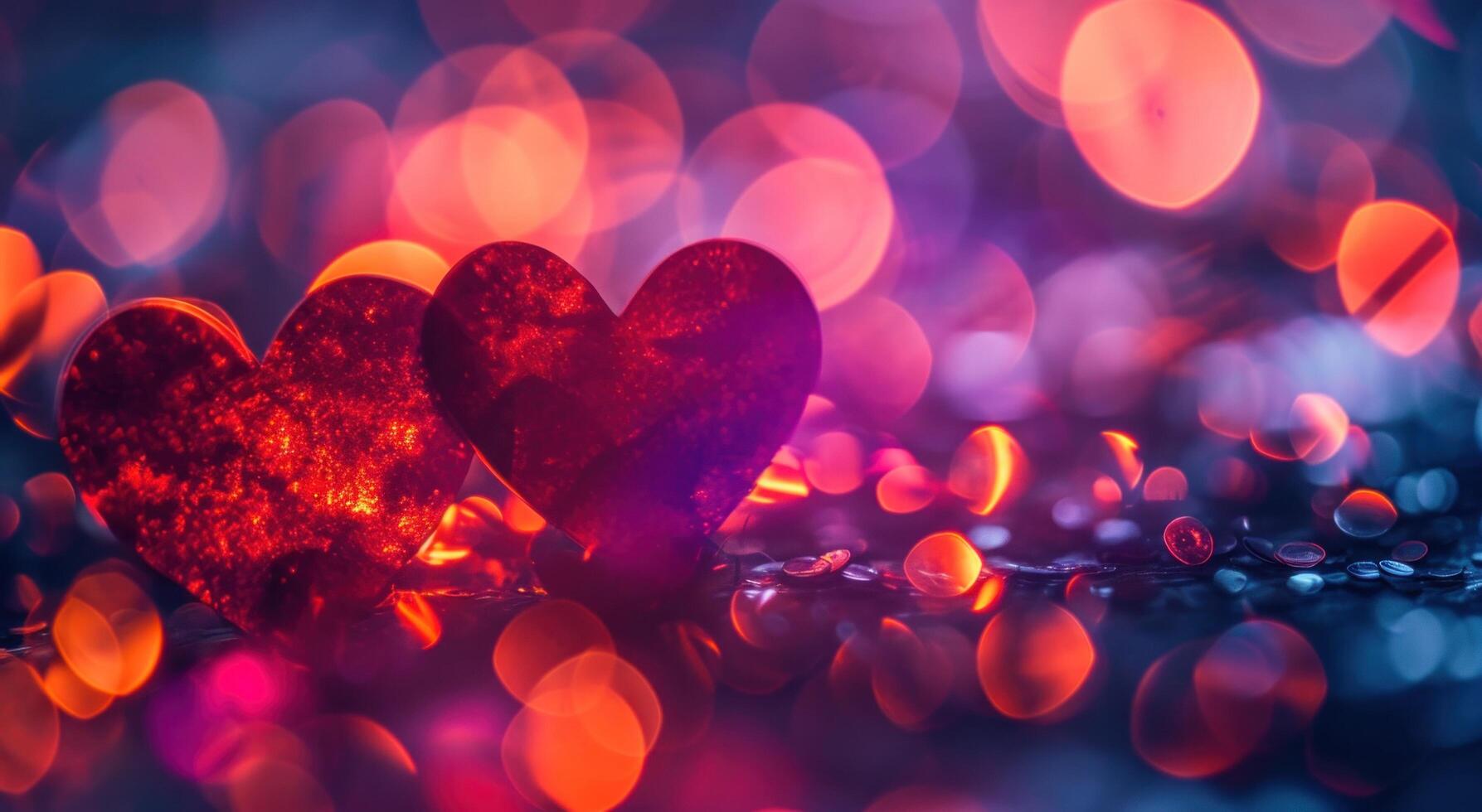 AI generated heart shaped colorful background photo