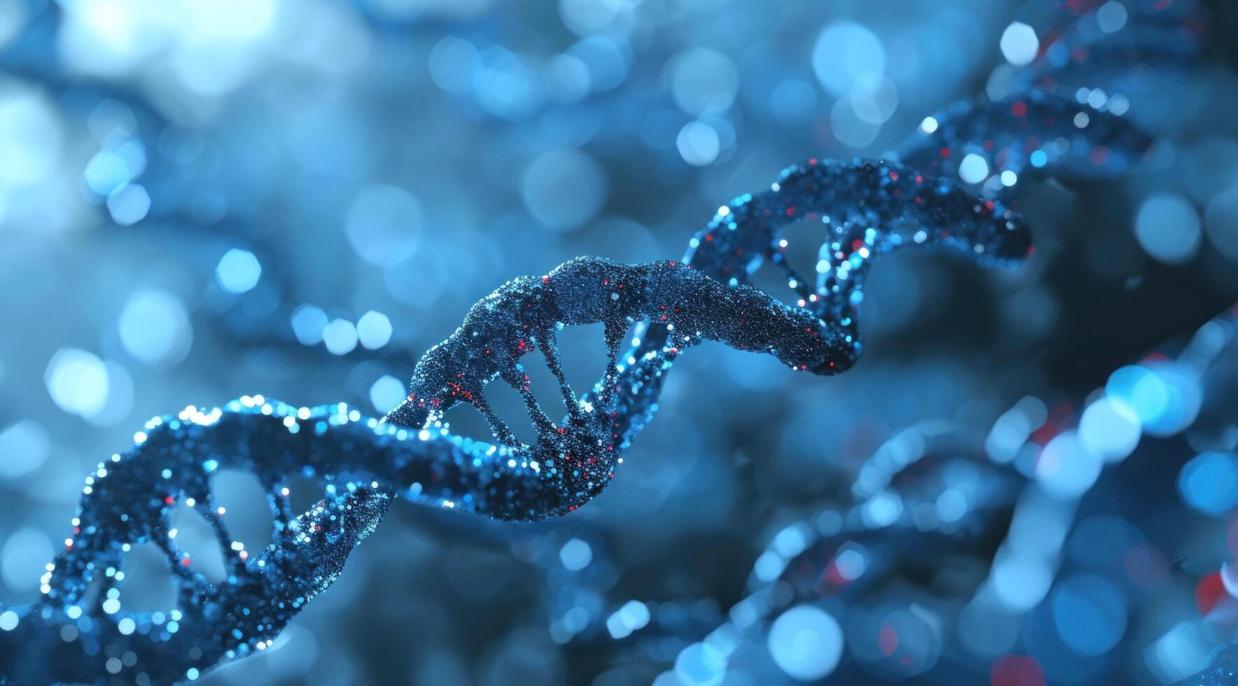 AI generated the dna molecule in a blue tone background photo