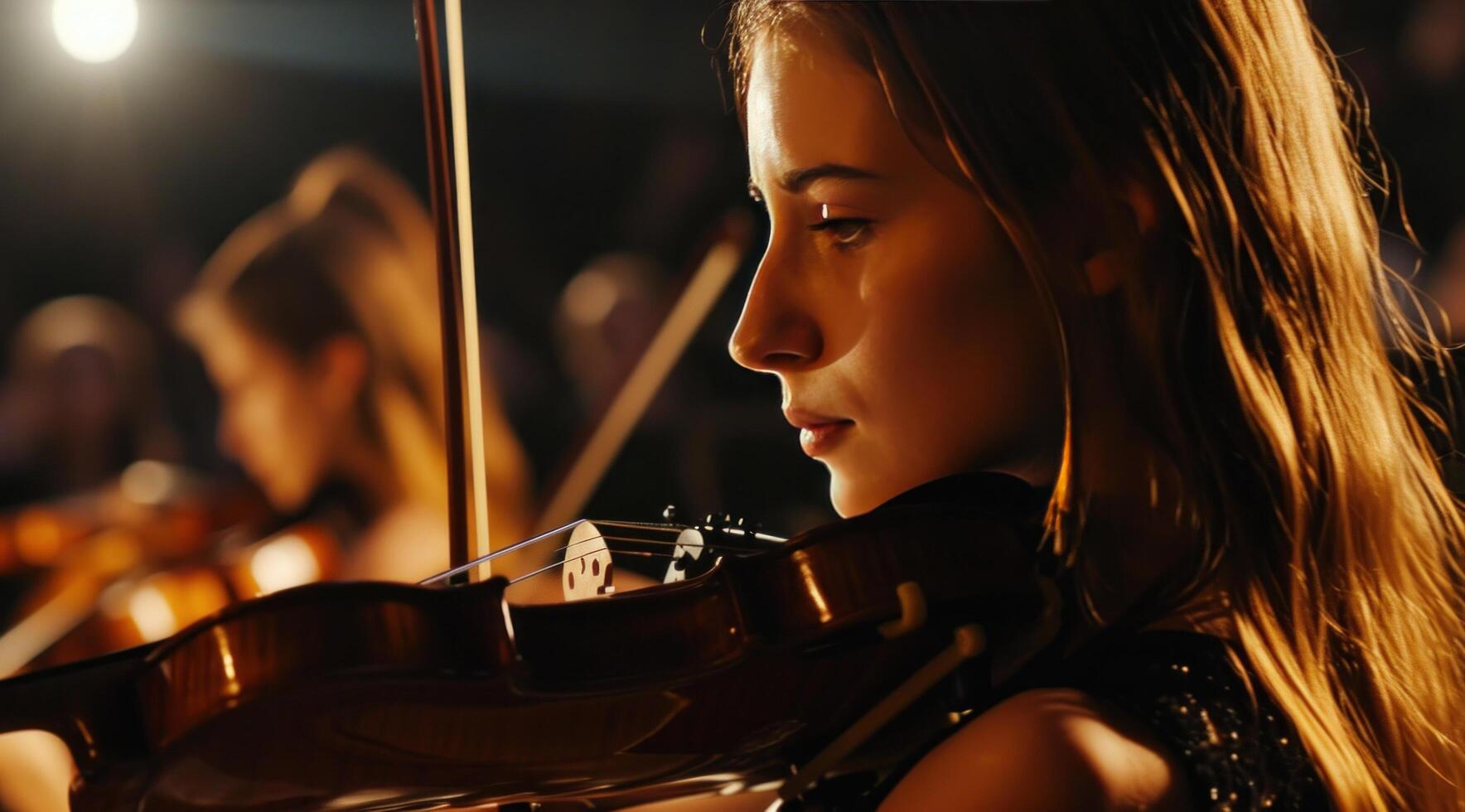 ai generado orquesta conductor en un vestir con un mujer foto