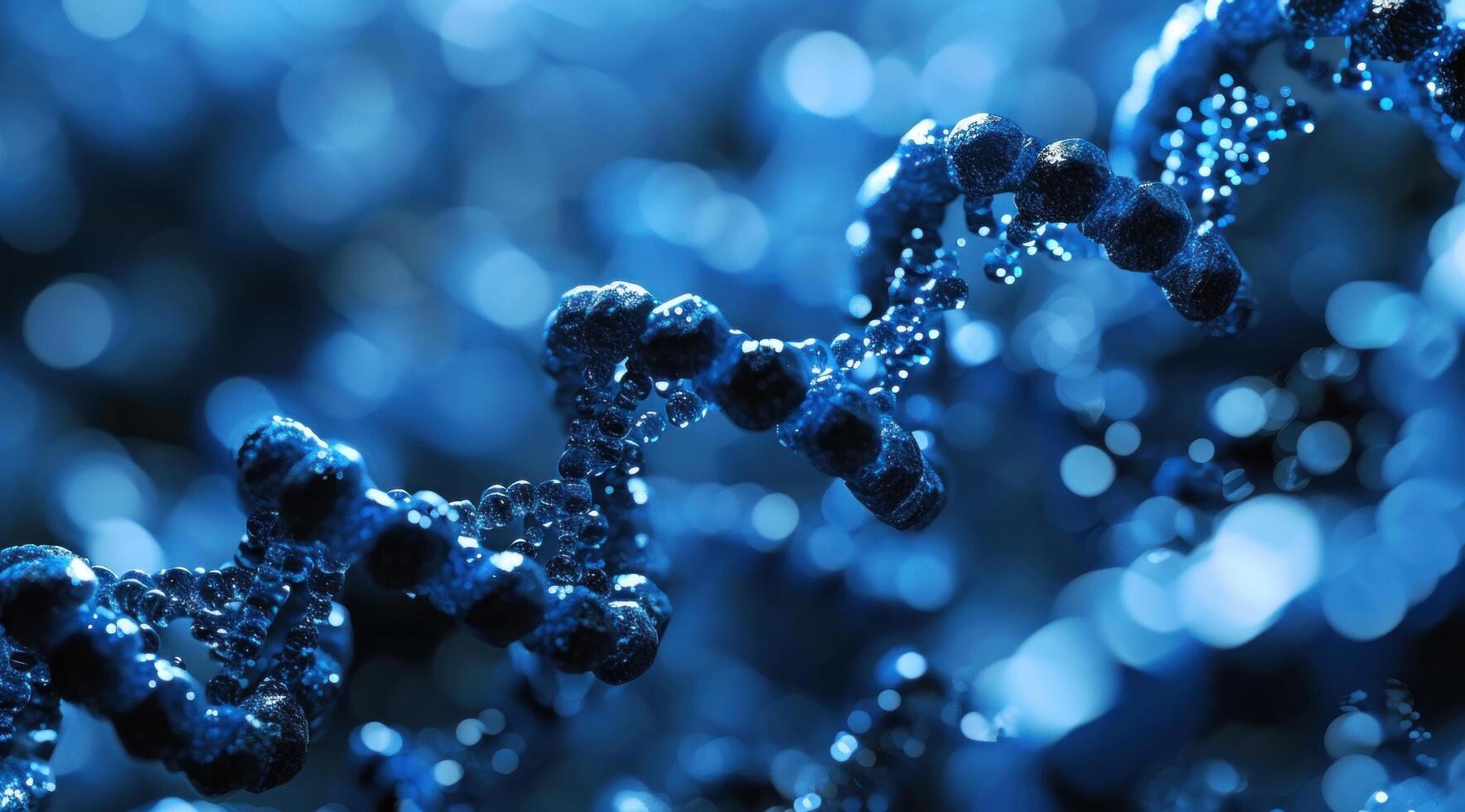 ai generado el adn molécula en un azul tono antecedentes foto