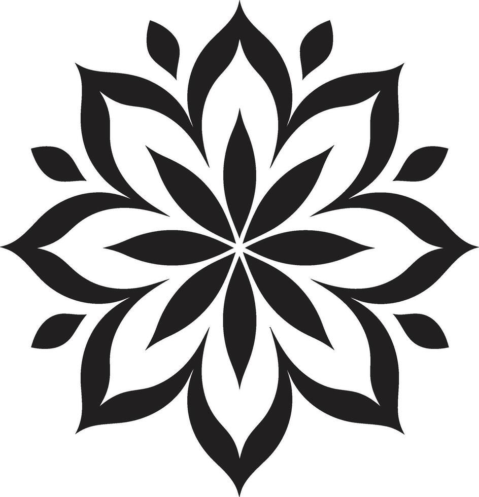 Graceful Floral Emblem Stylish Vector Detail Botanical Icon Monochrome Emblematic Detail