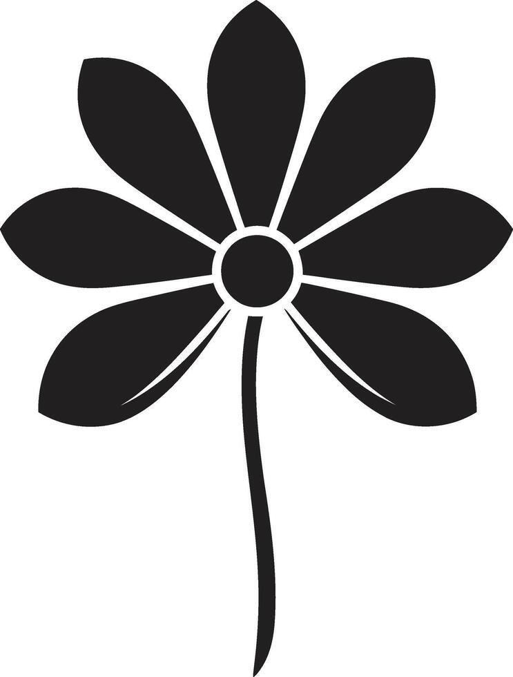 elegante botánico elemento vector gracia monocromo floración esencia icónico símbolo