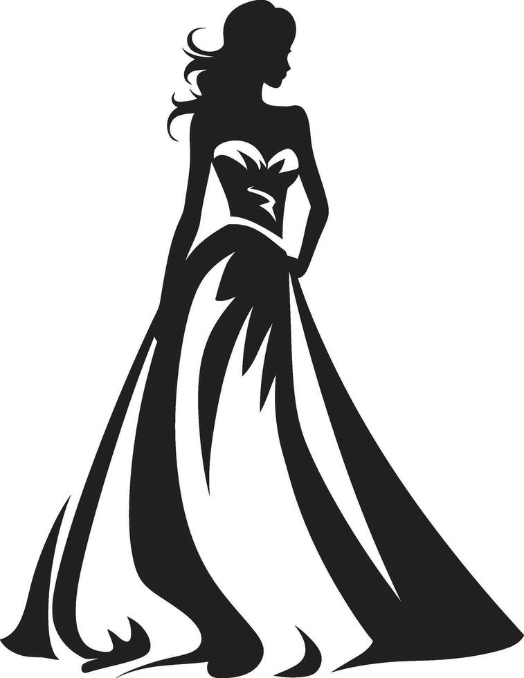 Bridal Glamour Black Vector Logo Ethereal Bride Black Vector Symbol