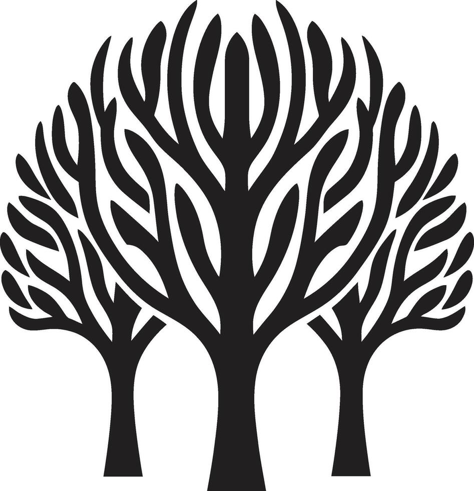 Eco Emblem Iconic Tree Icon Natures Mark Logo Vector Tree