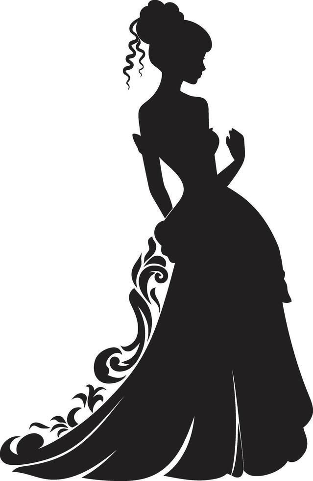 Brides Serenity Black Vector Icon Enchanting Matrimonial Elegance Bride