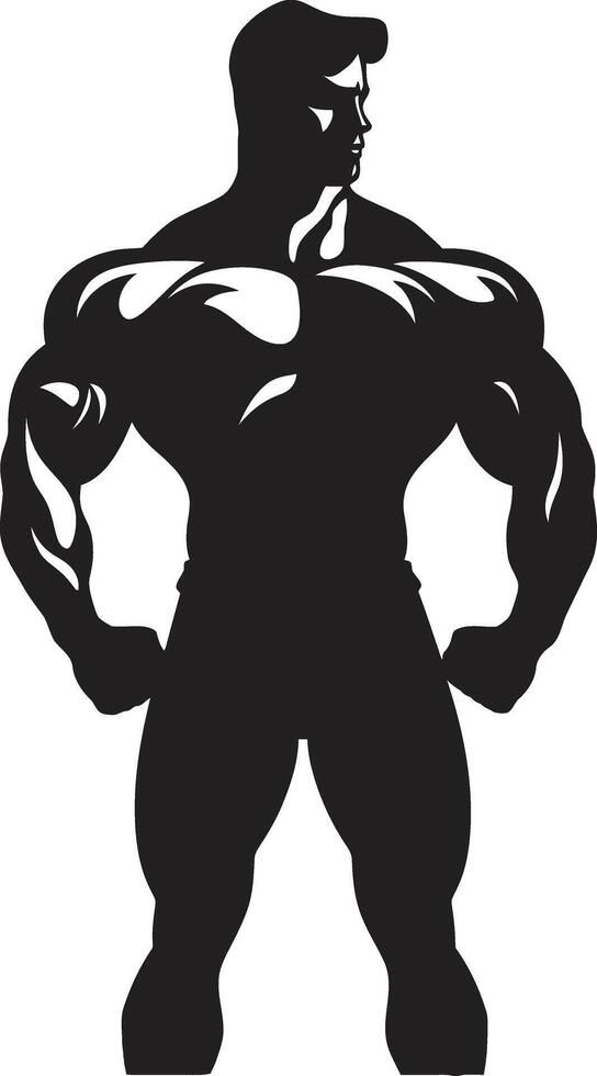 Graphite Glance Full Body Black Symbol Defined Dominance Bodybuilders Iconic Design vector