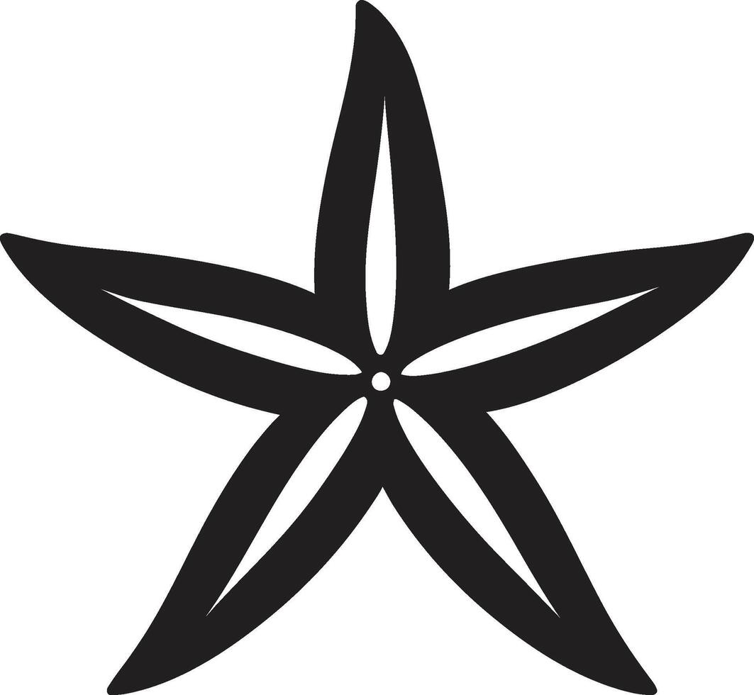 refinado oceánico gracia negro vector icono oceánico elegancia estrella de mar logo diseño