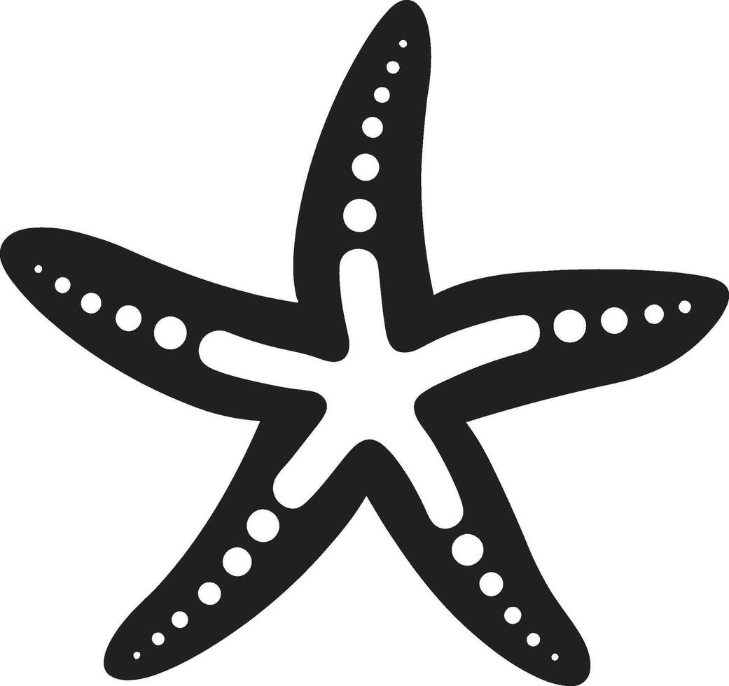 Starry Symbol Starfish Icon Design Seabed Jewel Black Starfish Symbol vector