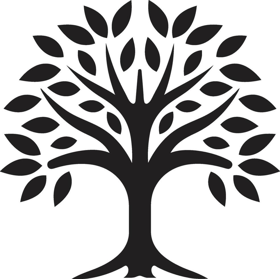 Grove Guardian Tree Icon Mark Foliage Elegance Tree Vector Illustration