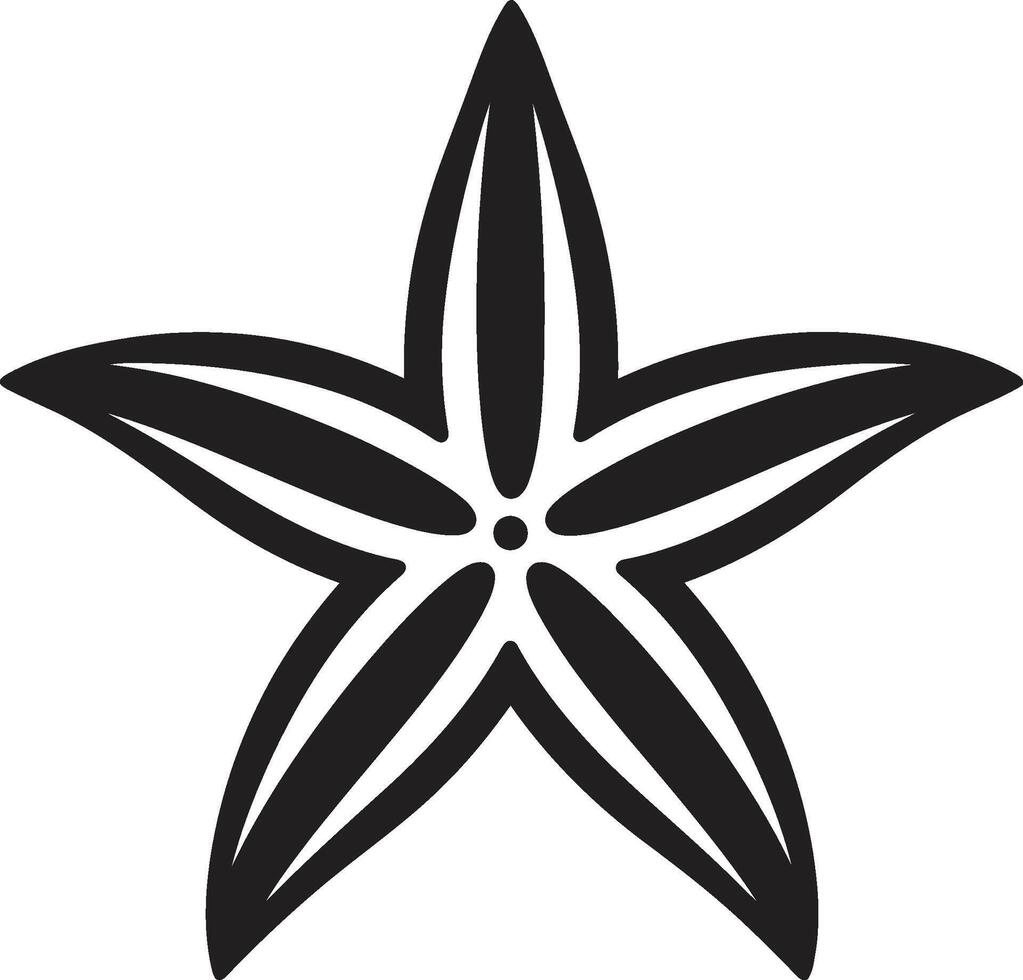 Enchanting Seafloor Spirit Black Starfish Mark Underwater Appeal Vector Starfish Design