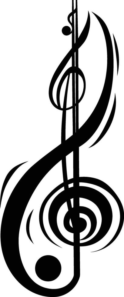AI generated Silhouette bass clef logo symbol black color only vector