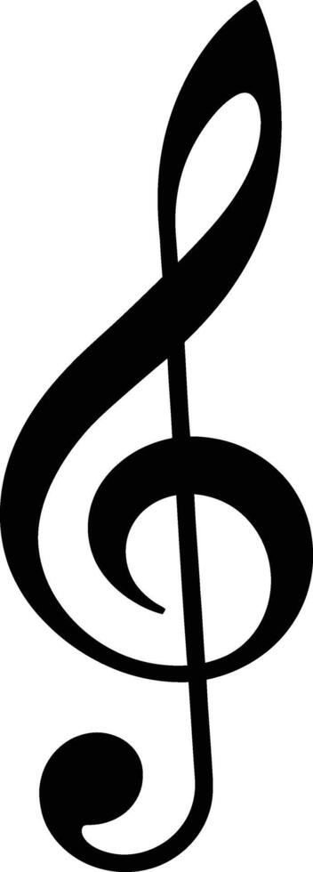 AI generated Silhouette bass clef logo symbol black color only vector