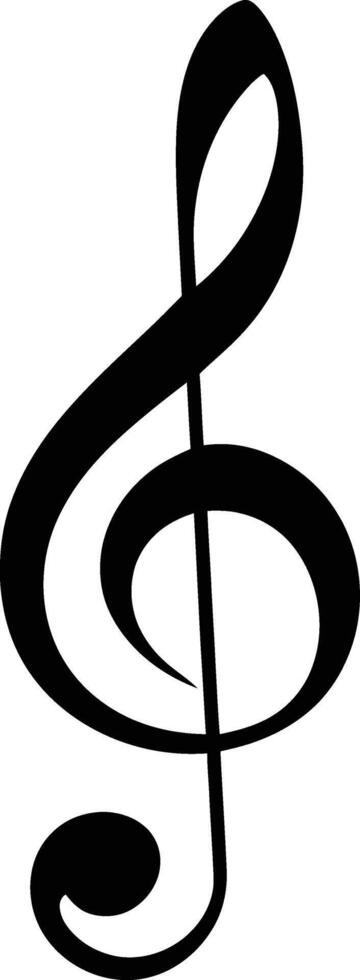AI generated Silhouette bass clef logo symbol black color only vector