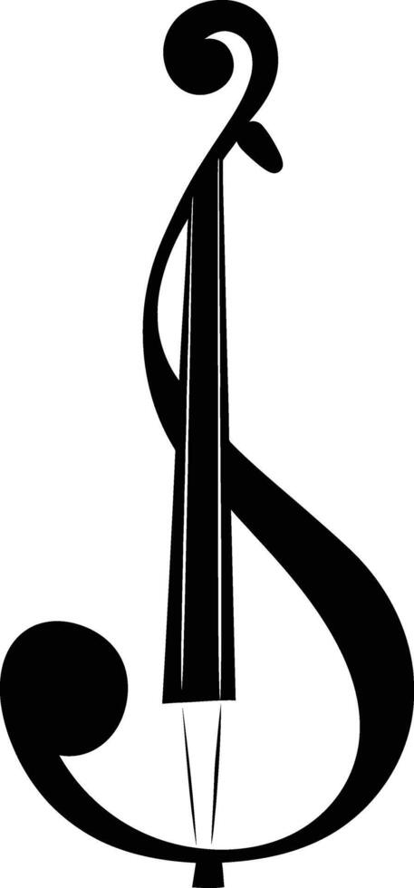 AI generated Silhouette bass clef logo symbol black color only vector