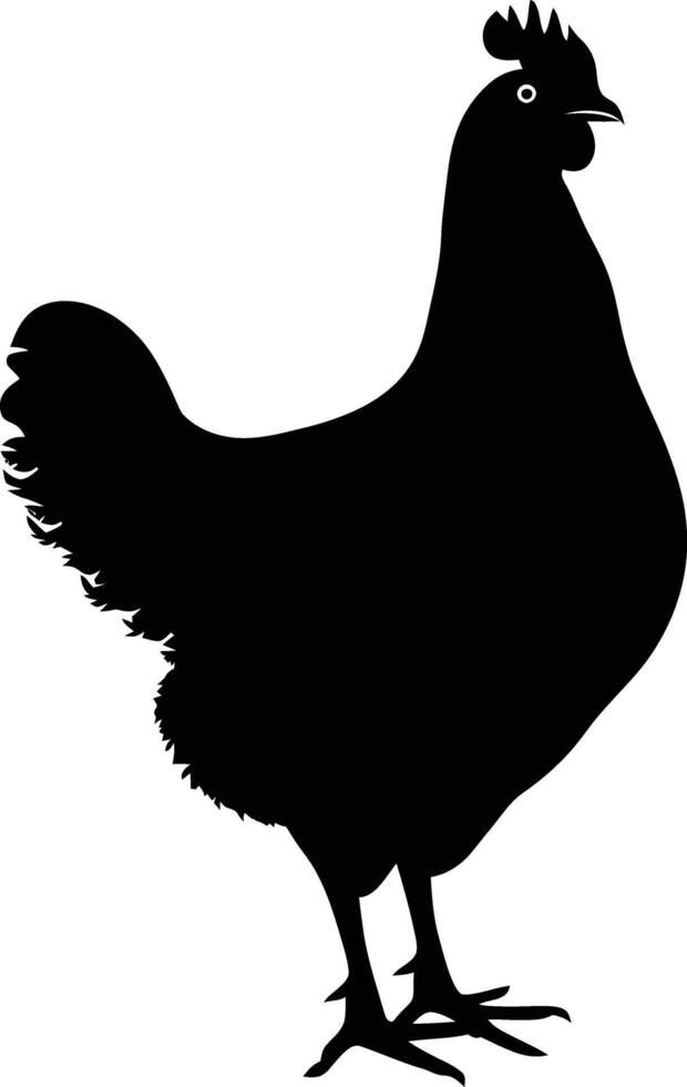 AI generated Silhouette chicken black color only vector