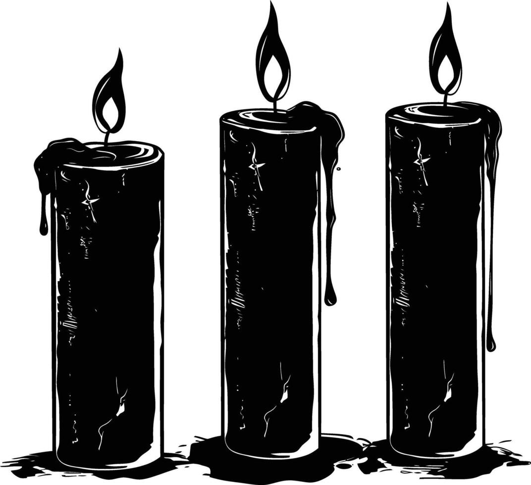 ai generado silueta velas negro color solamente vector