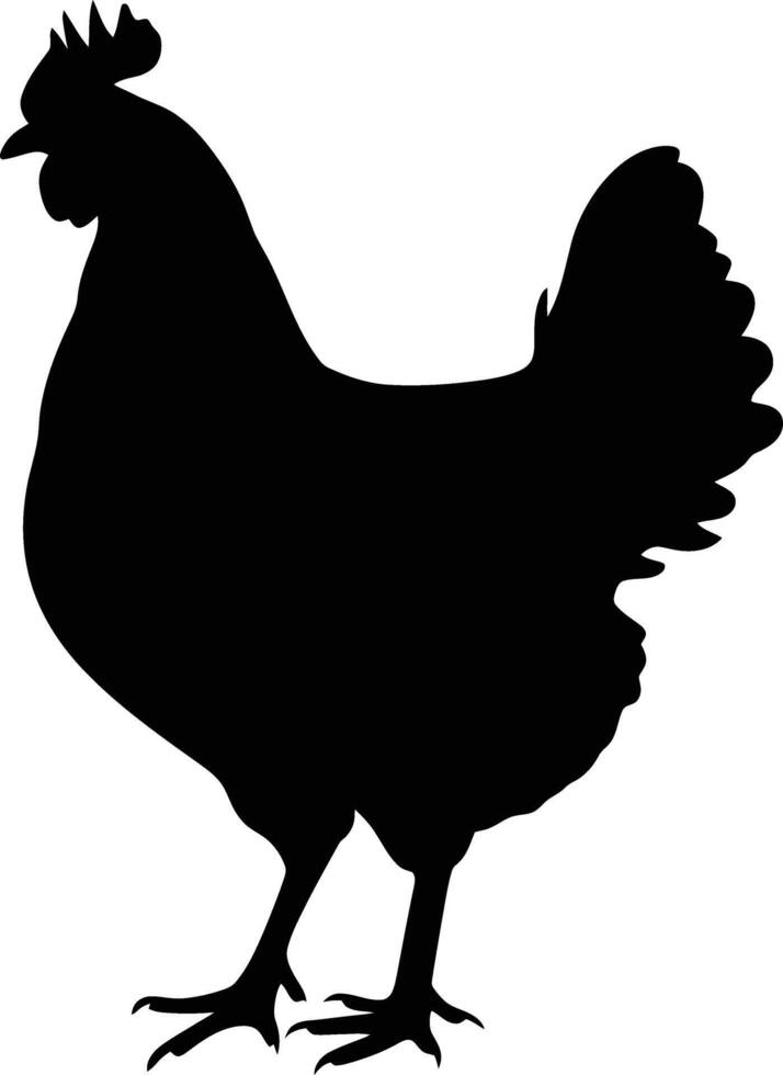 AI generated Silhouette chicken black color only vector