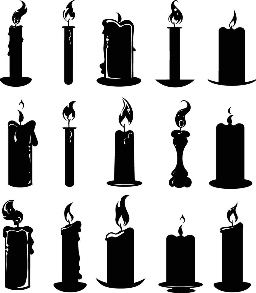 ai generado silueta velas negro color solamente vector