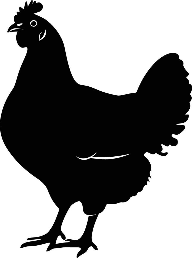 ai generado silueta pollo negro color solamente vector